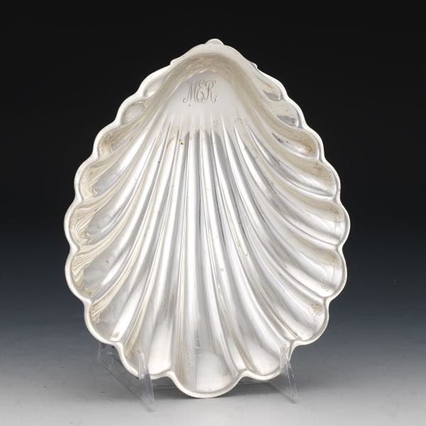 Appraisal: GORHAM SHELL DISH x x Sterling silver shell dish on