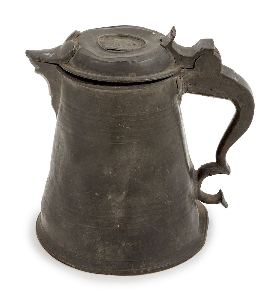 Appraisal: A Swedish Pewter Tankard Height inches A Swedish Pewter Tankard