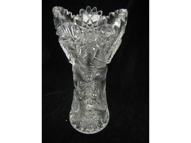 Appraisal: Brilliant Period Cut Glass Vase pinwheel decor corset shape