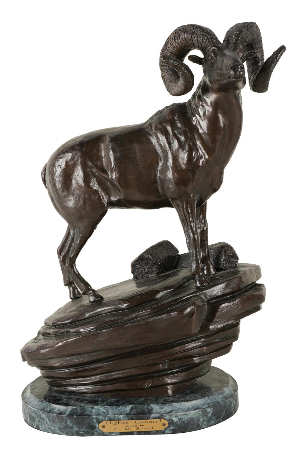 Appraisal: ROY HARRIS LATE TH CENTURY HIGHER GROUND bronze on green