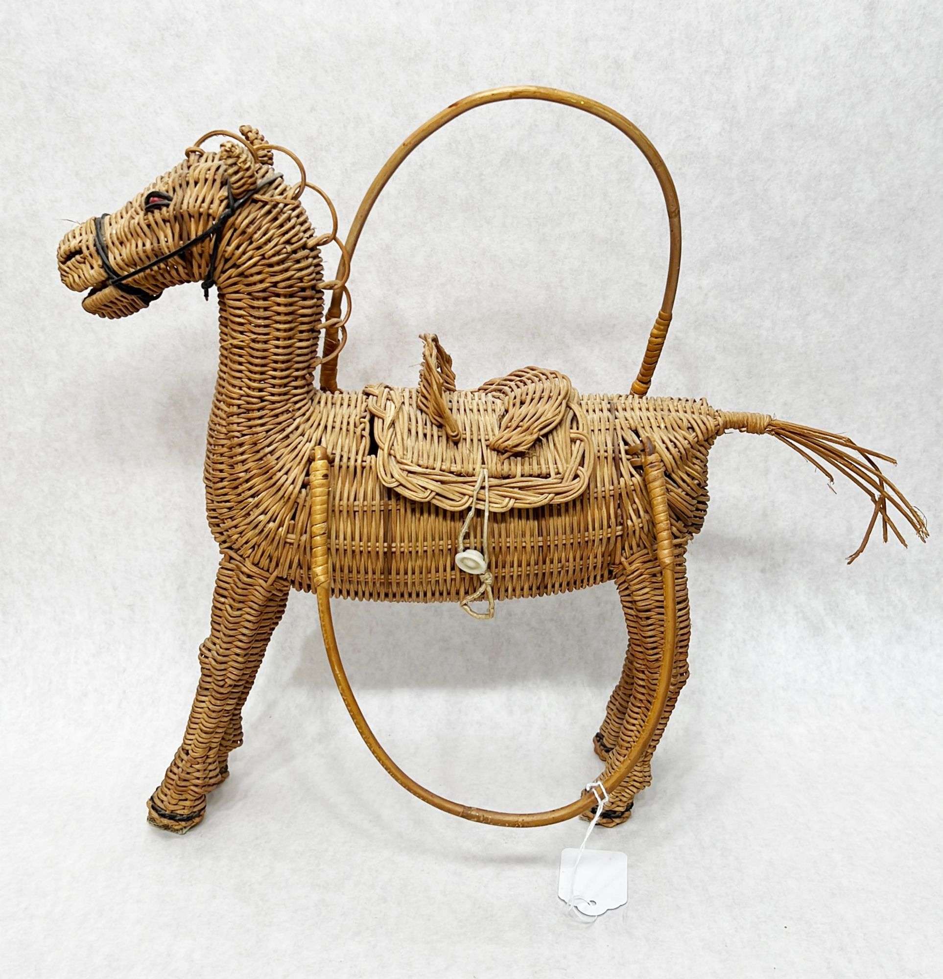 Appraisal: Figural Wicker Horse PurseCondition tail frayed tall long