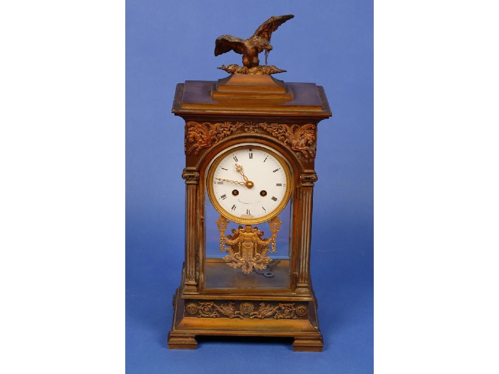 Appraisal: AN EMPIRE BRACKET CLOCK with a white enamel dial inscribed