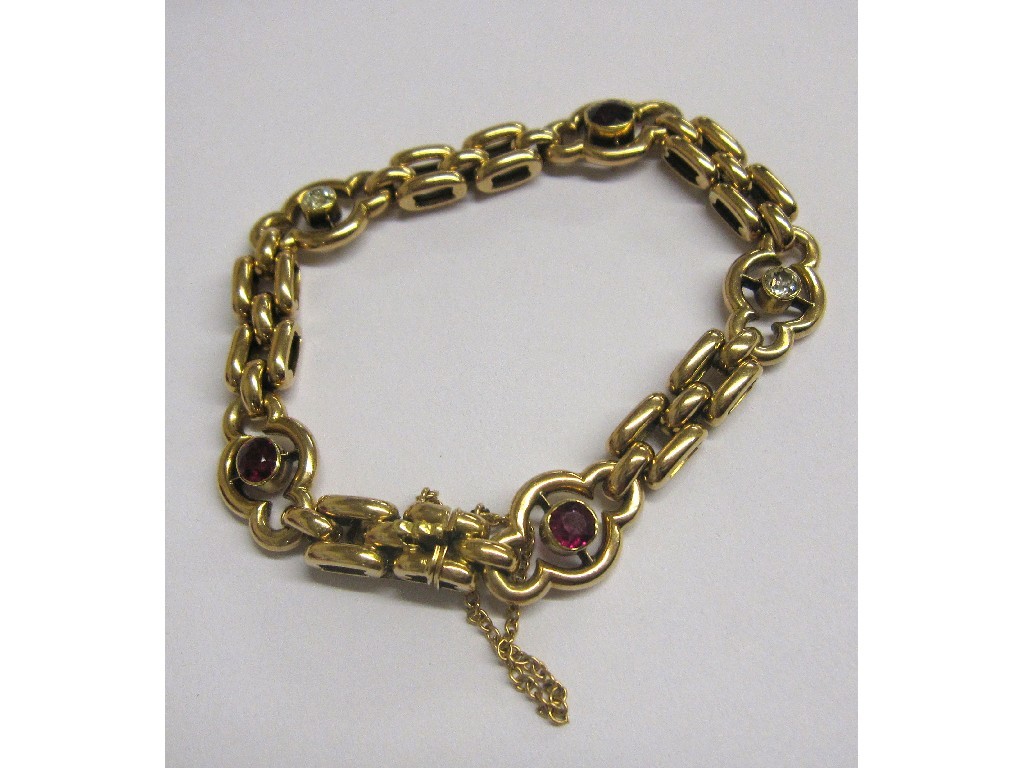 Appraisal: Victorian ct gold ruby and diamond set bracelet