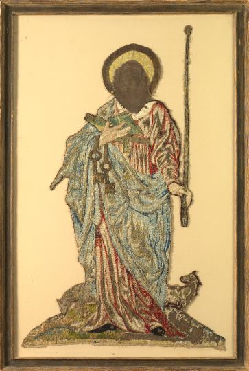 Appraisal: Fine Italian Embroidered and Cloth-of-Gold-Appliqued Figure of St Peter fourth