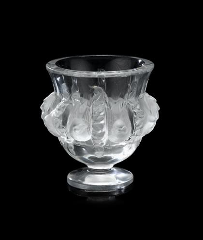 Appraisal: Lalique 'Dampierre' pattern footed glass vase mid th century H