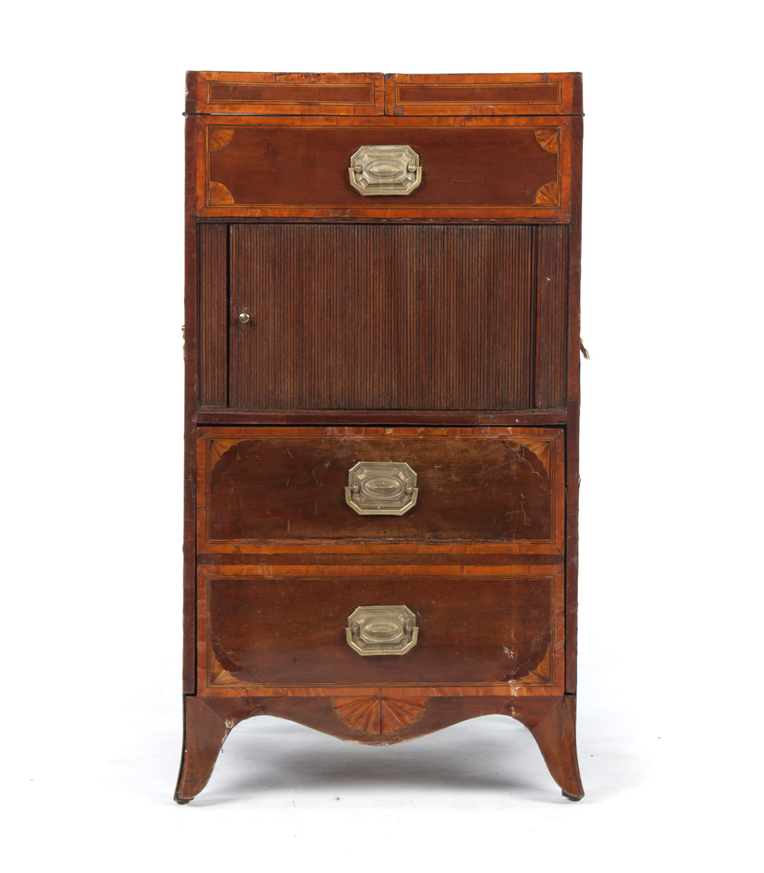 Appraisal: George III mahogany Beau Brummel dressing table in H in