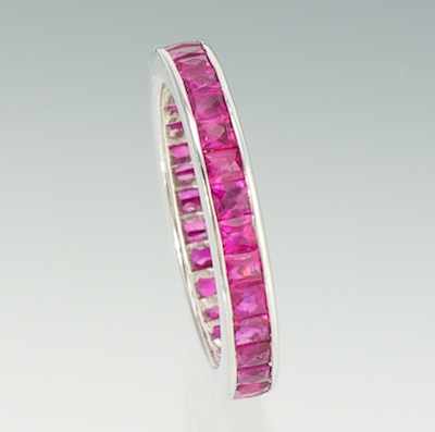 Appraisal: An k Gold and Ruby Eternity Band k white gold