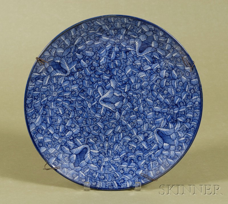 Appraisal: Underglaze Blue Decorated Porcelain Charger Japan late th century allover