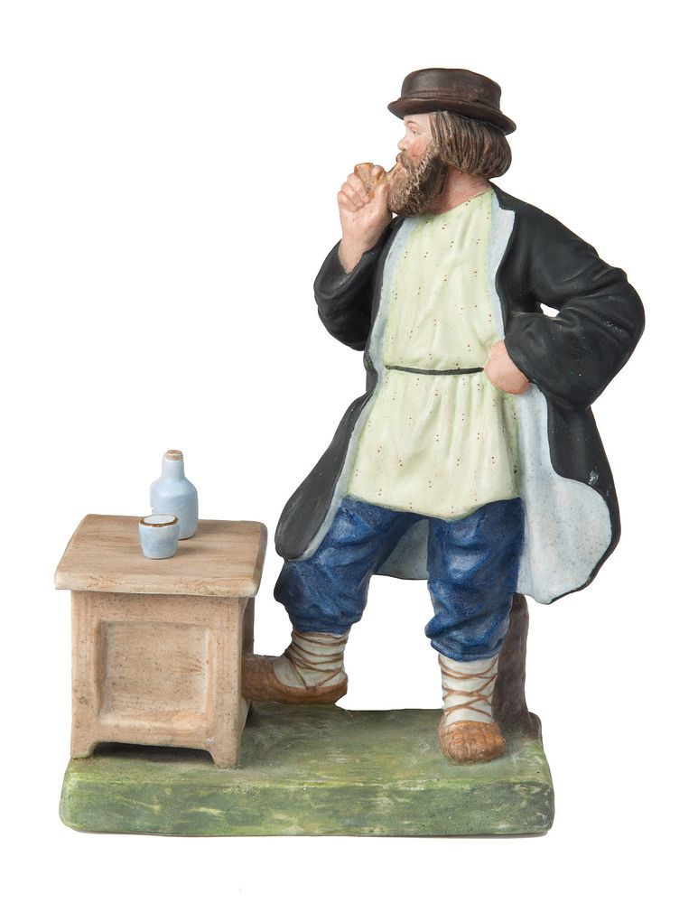 Appraisal: A RUSSIAN PORCELAIN FIGURE OF A PEASANT WITH A PIPE