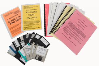 Appraisal: Blackjack Group of Floppy Disk Blackjack Software Programs with Manuals