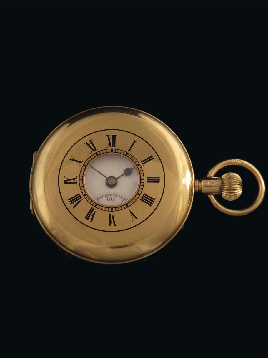 Appraisal: An ct gold half hunting cased keyless lever watch