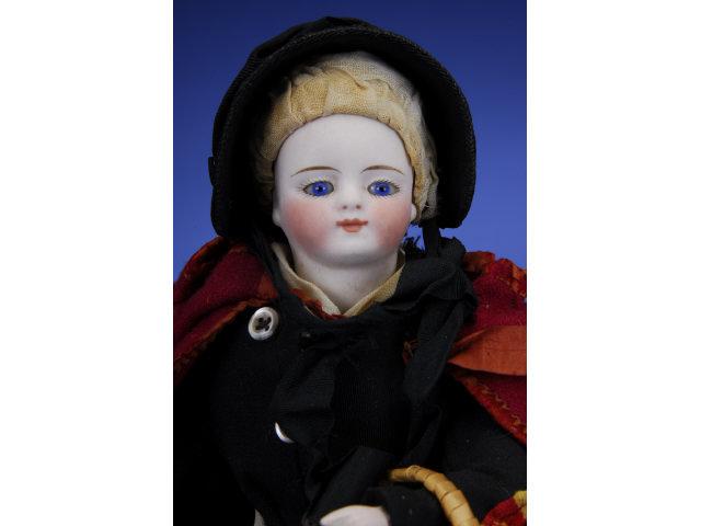 Appraisal: Simon Halbig Peddler Doll with Twill Body Germany ca unmarked