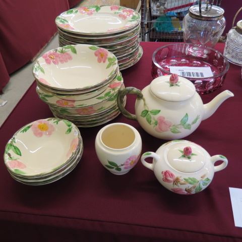 Appraisal: pc Franciscan Desert Rose PotteryDinnerware includes teapot plates bowls and