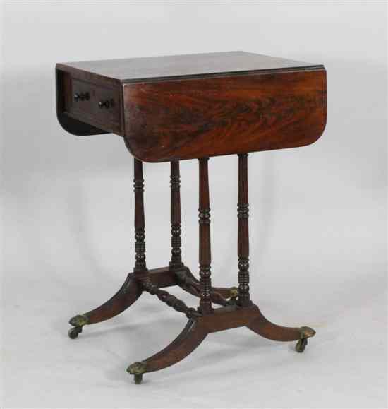 Appraisal: A Regency style mahogany drop flap occasional table ft in