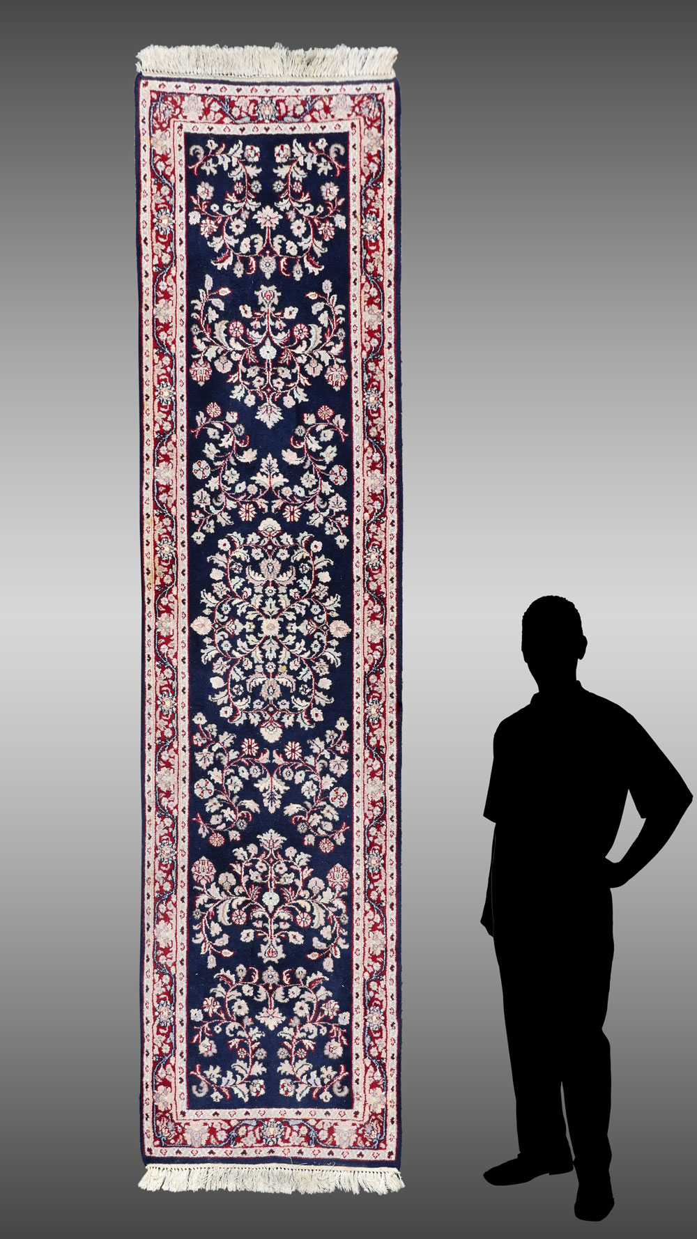 Appraisal: INDO-PERSIAN HAND KNOTTED WOOL RUNNER ' '' X ' ''