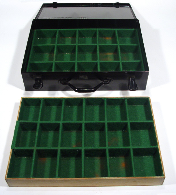 Appraisal: Metal collector's case with green lined interior fitted for snuff