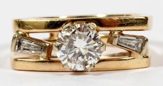 Appraisal: ROUND BRILLIANT CUT DIAMOND KT GOLD RING KT ROUND BRILLIANT