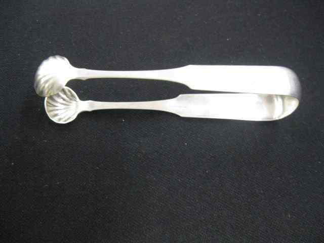 Appraisal: J B Jones American Coin Silver Tongs shell ends -