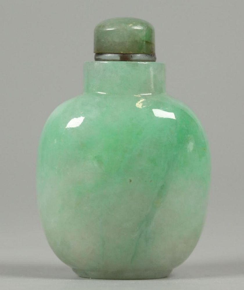 Appraisal: Chinese jadeite snuff bottle possibly th c overall in H