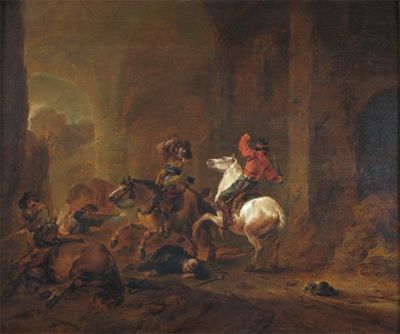 Appraisal: Philips Wouverman Dutch - Bandits ambushing travellers on a path