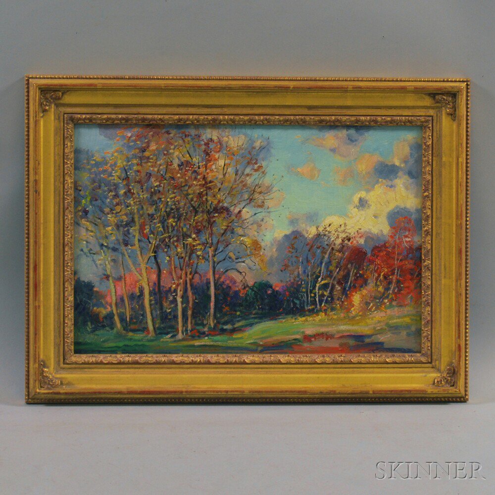 Appraisal: Frederick Mortimer Lamb American - Autumn Landscape Signed F M