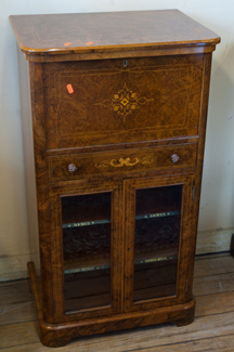 Appraisal: VICTORIAN BURR WALNUT AND MARQUETRY SECRETAIRE