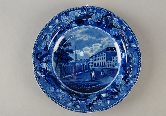 Appraisal: A Staffordshire Pearlware Blue Transfer Soup Plate Park Theater RSW