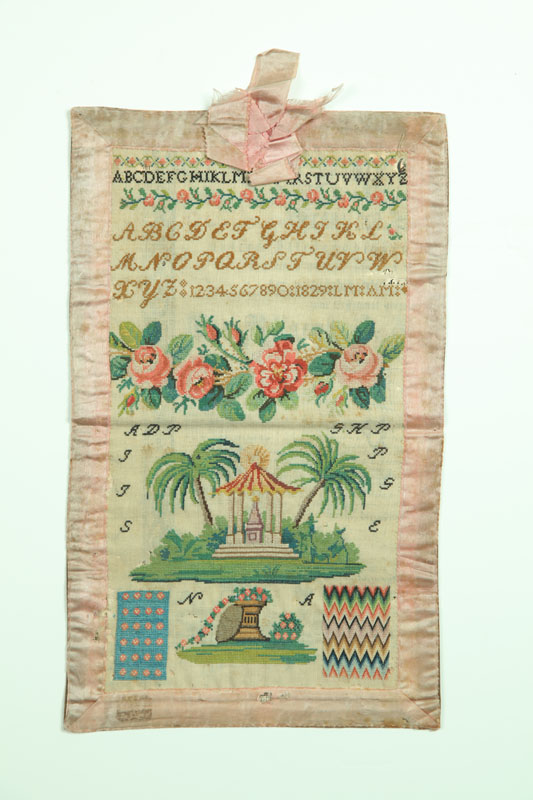 Appraisal: SAMPLER Probably England nd quarter- th century silk on wool