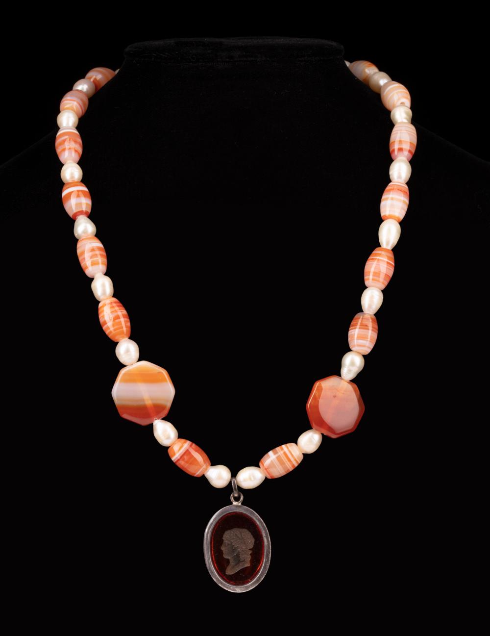 Appraisal: Mario Villa Nicaraguan New Orleans - Beaded Necklace freshwater pearl