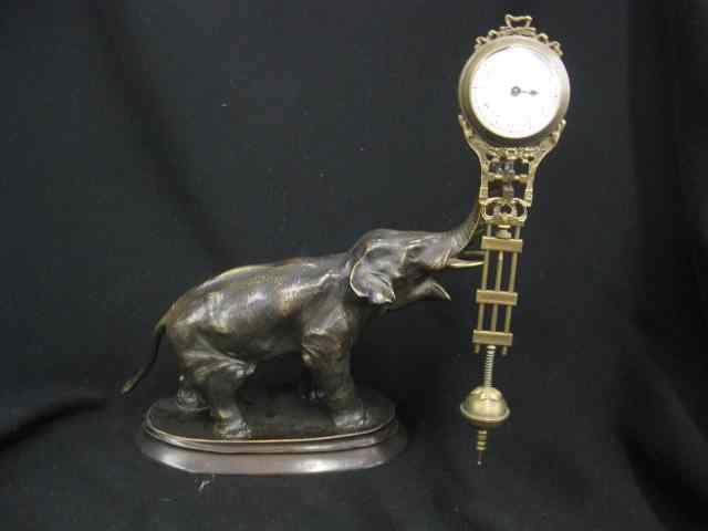 Appraisal: Junghans Figural Bronze Clock of Elephant swinging style movement pendulum