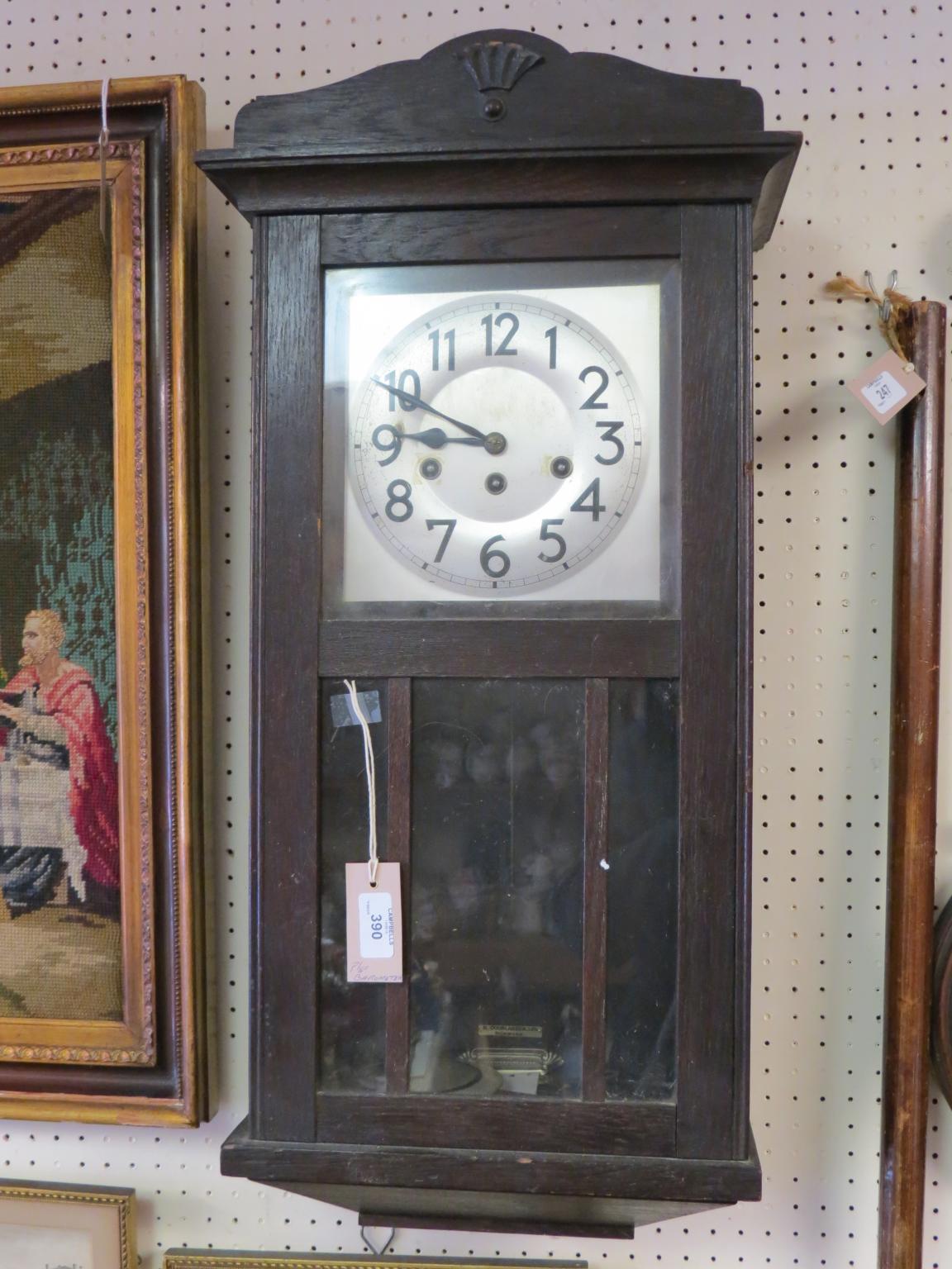 Appraisal: A Victorian carved oak wheel barometer ft in and a