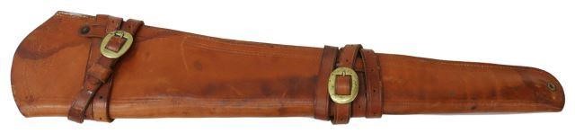 Appraisal: J C Stewart Show Low Arizona leather rifle scabbard two