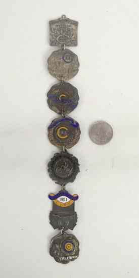 Appraisal: C - connected silver and enamel medals ''STERLING NY ROBBINS