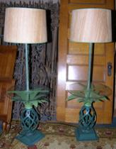 Appraisal: Pair of Pineapple Lamps Tables circa mid th Century Perfect