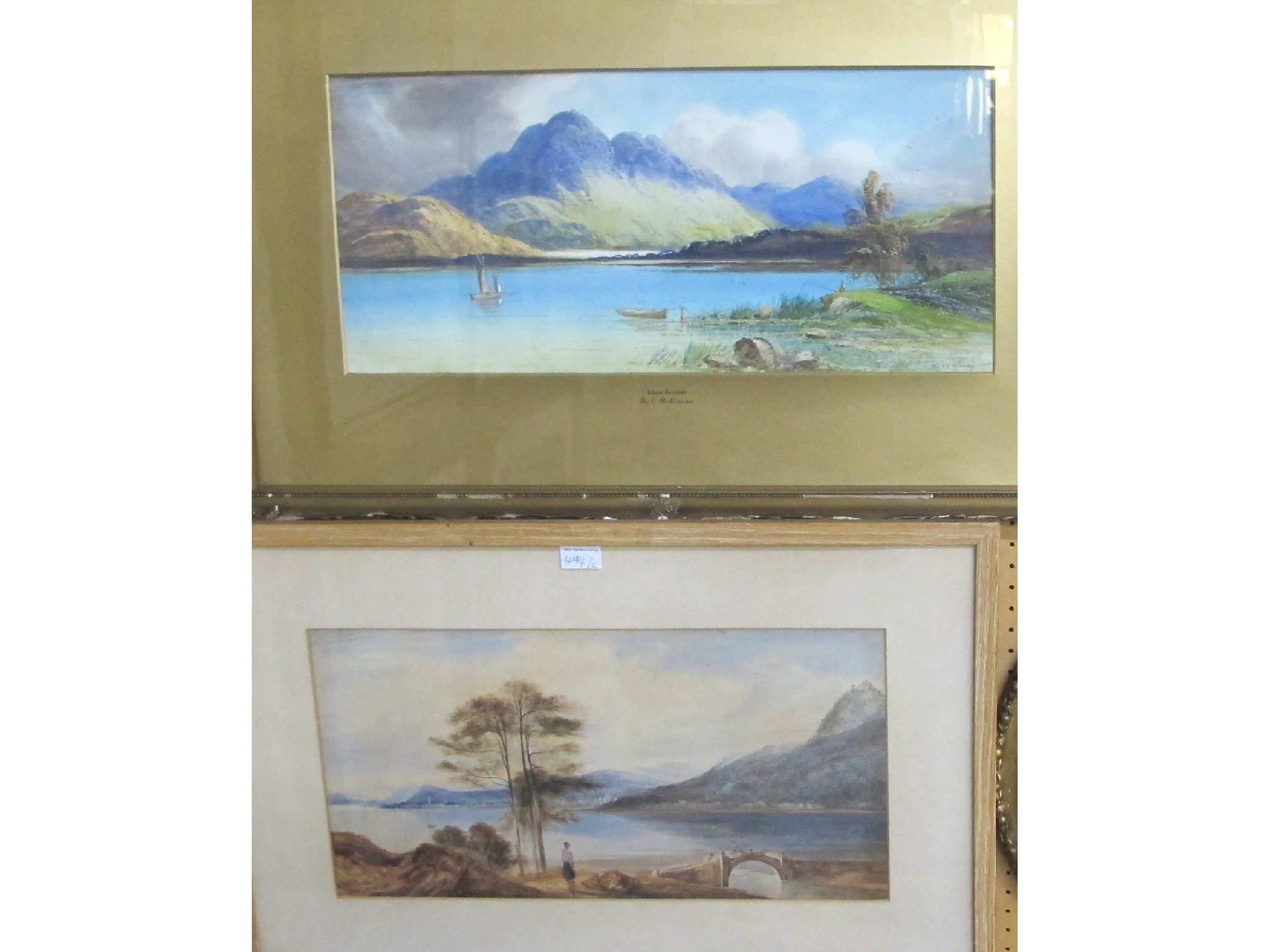 Appraisal: ANDREW NICHOL Inveraray Castle watercolour and McKinlay Loch Achray signed