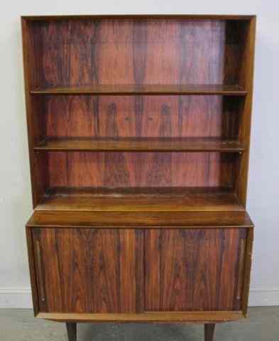 Appraisal: Midcentury Rosewood Cabinet Open top with adjustable shelves and sliding