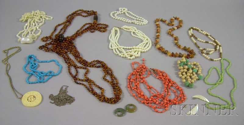 Appraisal: Group of Costume Necklaces including two strands of pearls and