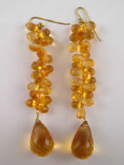 Appraisal: A pair of citrine earrings drop approx cm