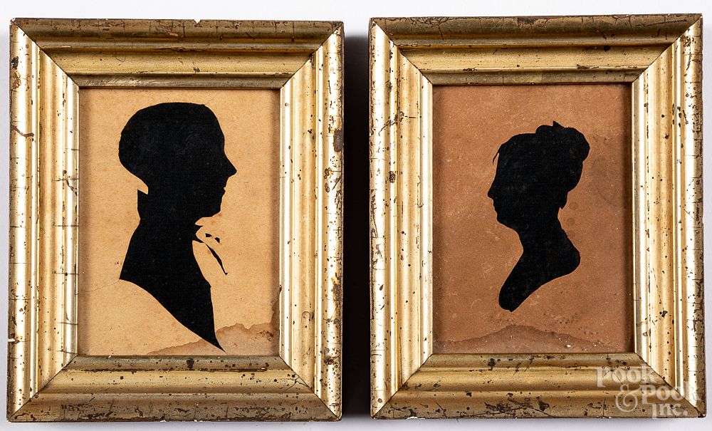 Appraisal: Two hollowcut silhouettes Two hollowcut silhouettes one marked Peale's Museum