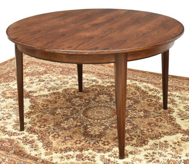 Appraisal: Danish mid-century modern rosewood dining table c s circular top