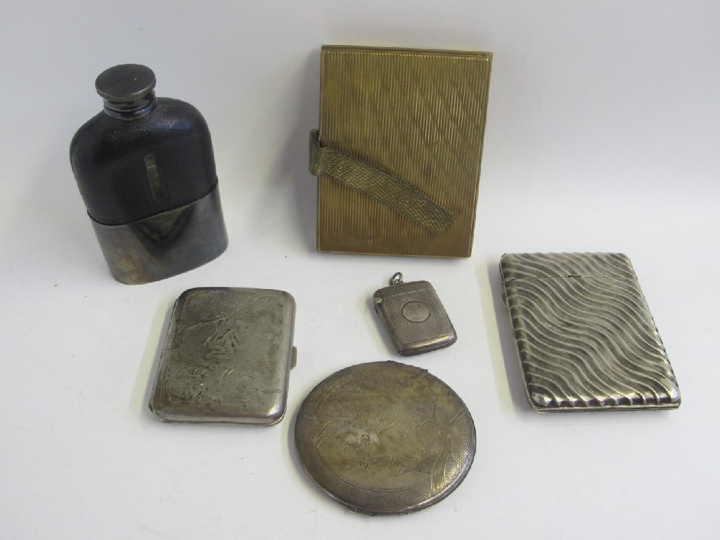 Appraisal: Lot comprising card cases cigarette cases silver vesta and a