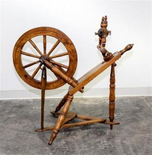 Appraisal: An American Fruitwood Spinning Wheel th th century of typical