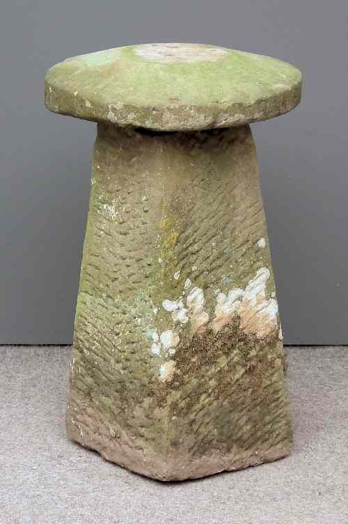 Appraisal: A th Century sandstone staddle stone ins diameter x ins