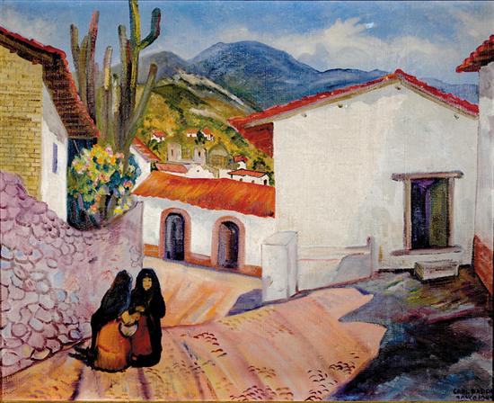 Appraisal: Carl Lewis Pappe New York Mexico - TAXCO STREET SCENE