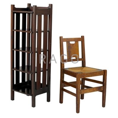 Appraisal: GUSTAV STICKLEY STICKLEY BROTHERS H-back side chair with drop-in seat