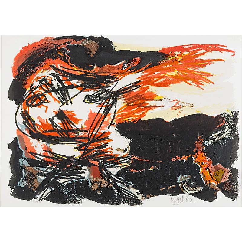 Appraisal: KAREL APPEL Dutch - Two untitled lithographs in colors and