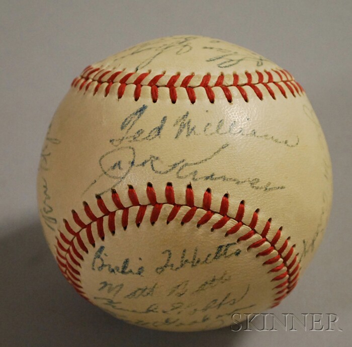 Appraisal: Boston Red Sox Autographed Baseball including Ted Williams Jack Kramer