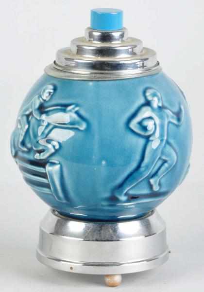 Appraisal: Ceramic Sports-Related Cigarette Dispenser Description With music box in bottom