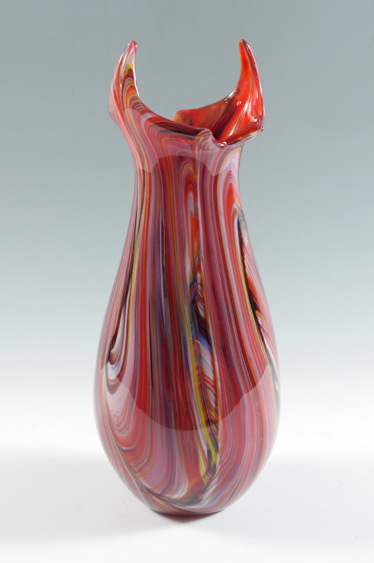 Appraisal: SEGUSO MURANO GLASS VASE Rim with flared points rounded swirl