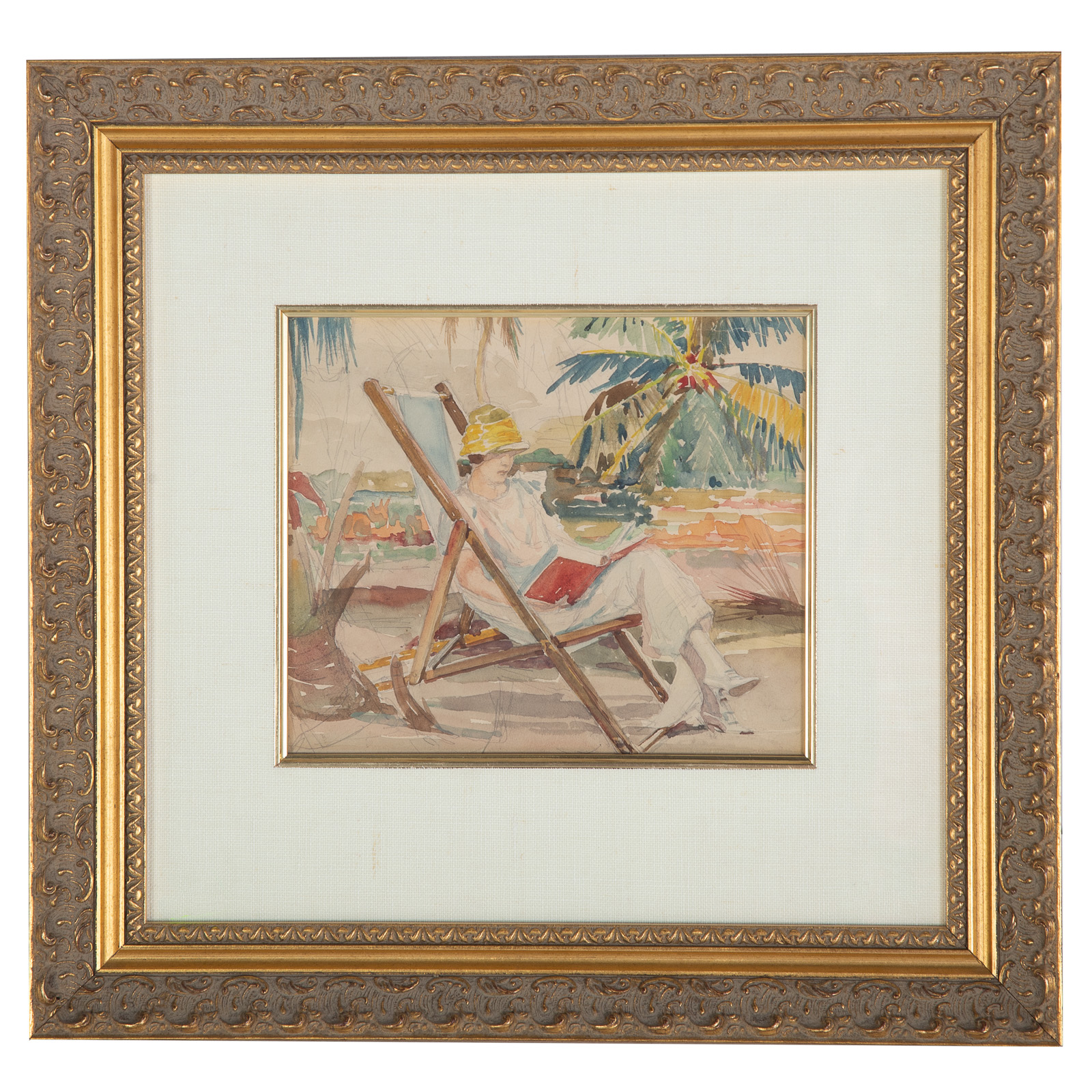 Appraisal: R MCGILL MACKALL LADY UNDER THE PALM TREES Robert McGill